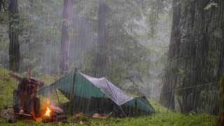 Camping in a thunderstorm  Heavy Rain, thunder