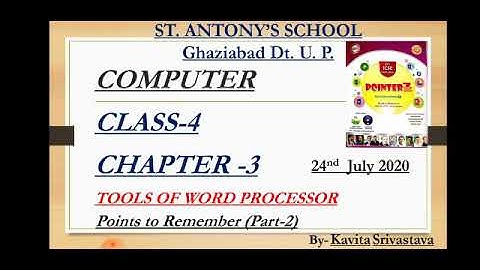 Class-4 Computer Lesson -3 Word processor  (part-2)
