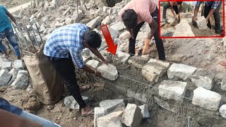 Basement Work Stone Wall Ravuthu Kattu Granit Wall India