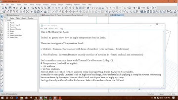 Applying Temperature Load in Etabs