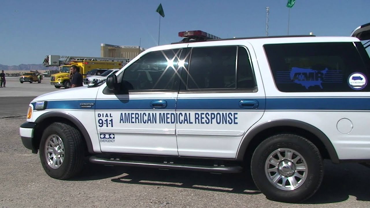 AMR Emergency Response Vehicle Showing Off Code 3 LIghts - YouTube