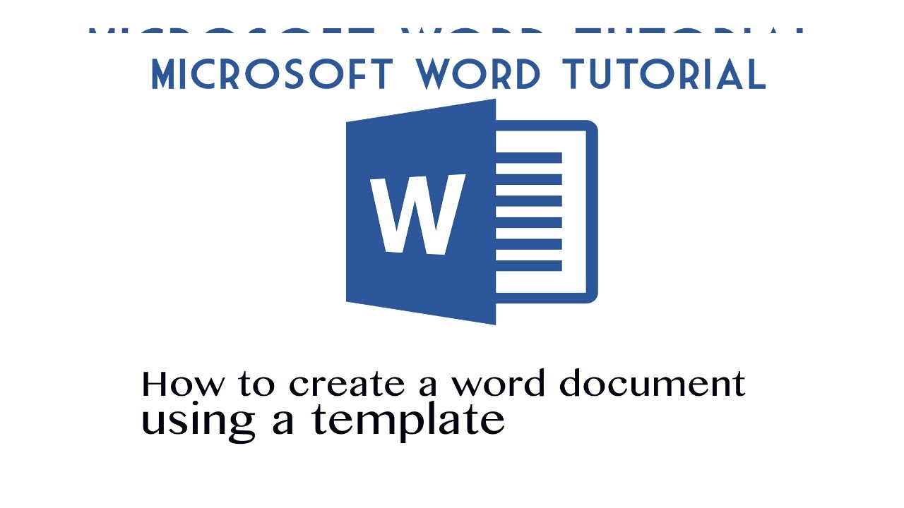 Microsoft Word Tutorial, How to create a Word Document using a template ...