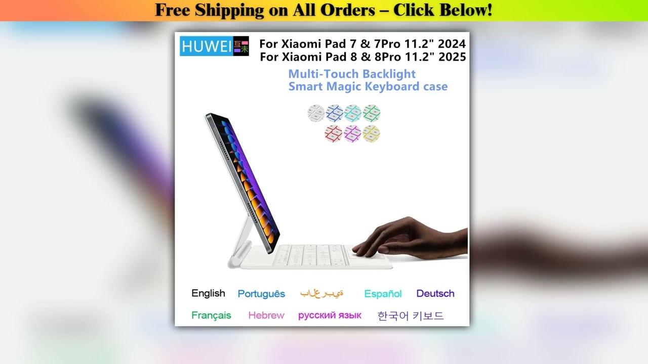 Magic Keyboard Folio For Xiaomi Pad 7 2024 Mi Pad 7 Pro 11.2" Tablet Smart Case for Xiaomi Pad 8