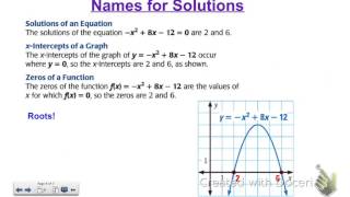 10.3 Solve Quadratic Equations by Graphing