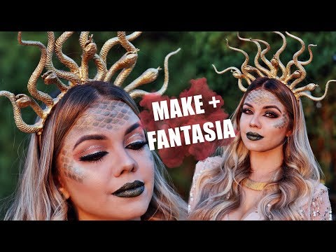 MEDUSA: MAQUIAGEM DE HALLOWEEN + DIY FANTASIA MUITO FÁCIL| #makeween