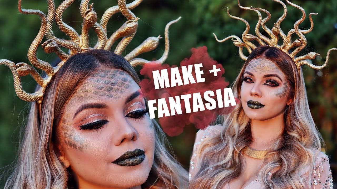 MEDUSA: MAQUIAGEM DE HALLOWEEN + DIY FANTASIA MUITO FÁCIL| #makeween