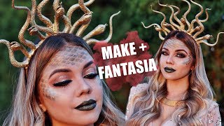 MEDUSA: MAQUIAGEM DE HALLOWEEN + DIY FANTASIA MUITO FÁCIL| #makeween