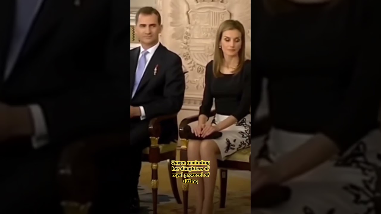 Queen reminding her daughters of royal protocol of sitting 