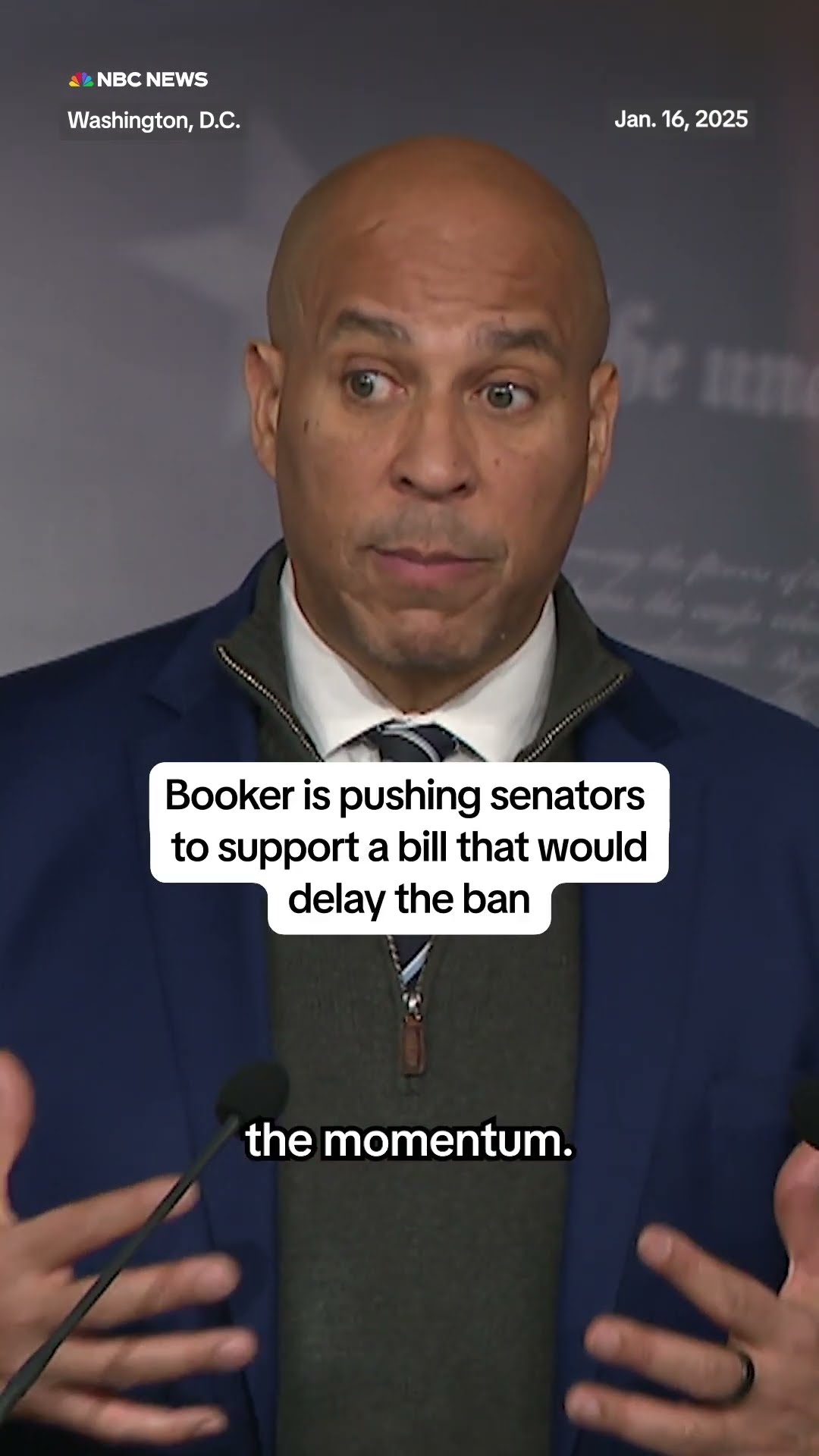 Sen. Cory Booker thanks TikTok users for speaking out against ban