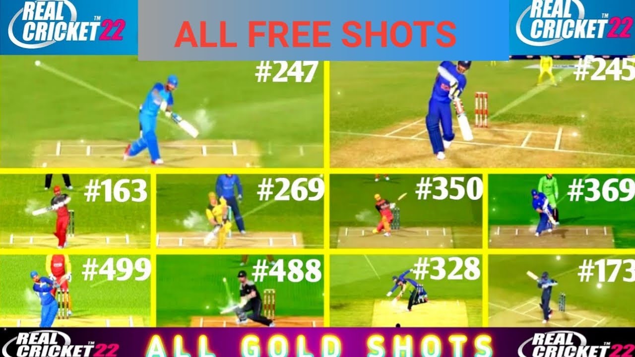 RC 22 ALL FREE SHOTS | Real Cricket 22 All Gold+Free Shots - YouTube