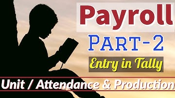 Payroll Part-2 I Units ,Attendance and Production Types in Tally Part-2| Payroll in Tally ERP 9