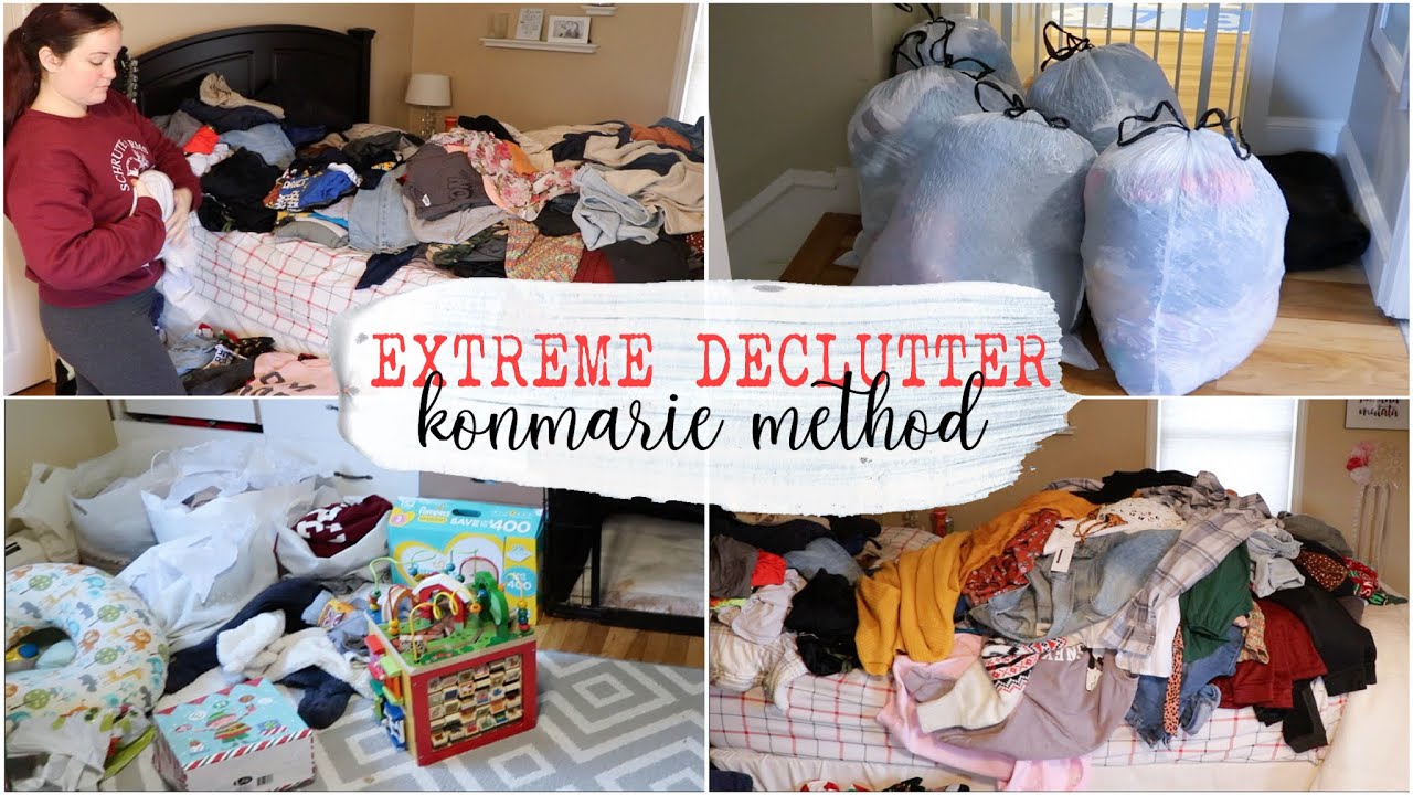 EXTREME BEDROOM DECLUTTER TRANSFORMATION| KONMARI METHOD
