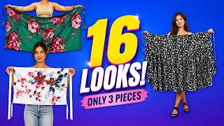 16 Outfits from Only 3 Pieces! 😱 Easy No-Pattern DIY (Fits ALL SIZES)