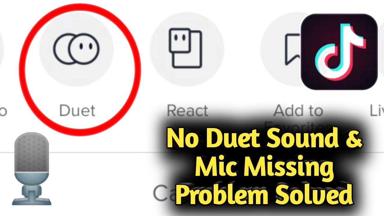 Fix Tik Tok No Duet Sound Mic Missing Problem Solved Youtube