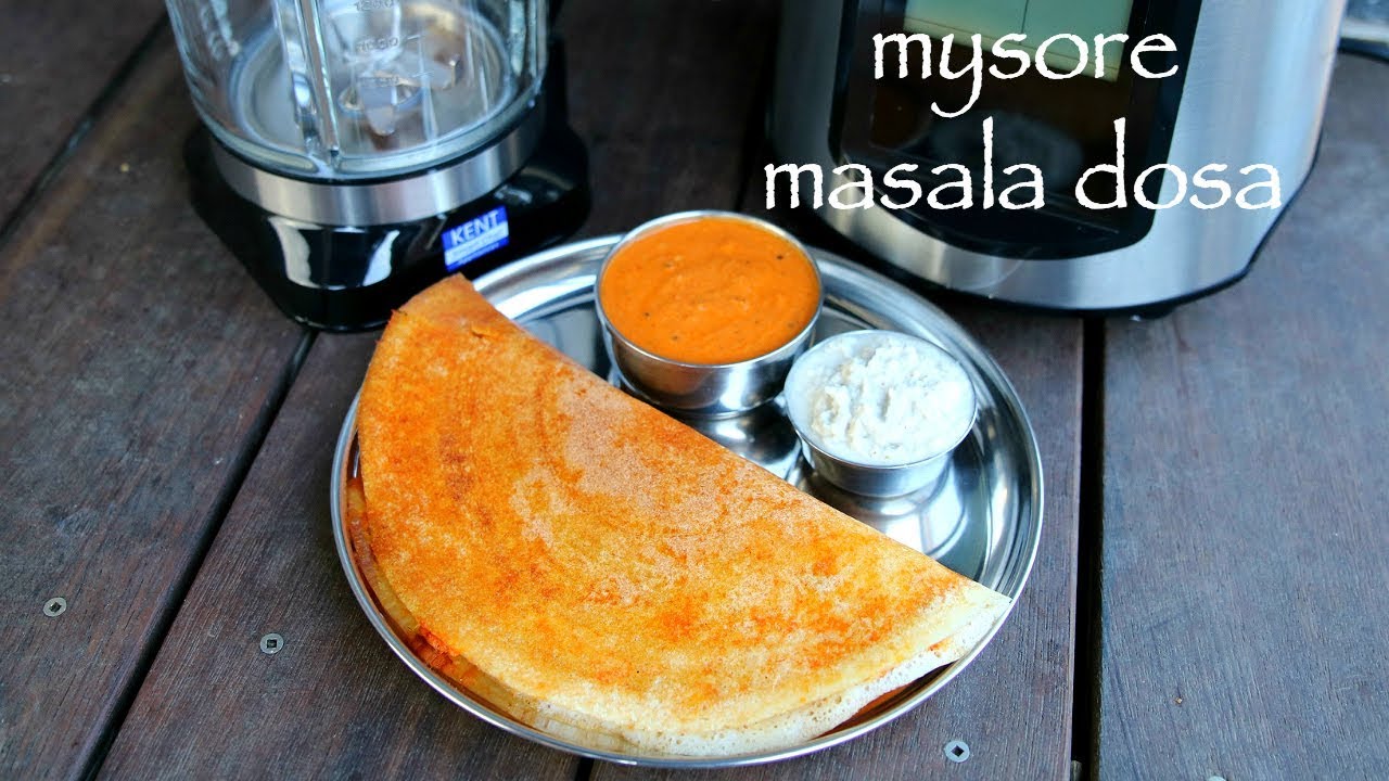 mysore masala dosa recipe | mysore dosa | mysore masala dose | Hebbar Kitchen