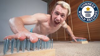 Most Push ups on Bed of Nails (World Record Attempt)