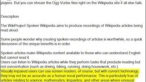 Wikipedia Spoken Articles