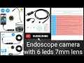 Unboxing Endoscope camera with 6 led 7mm lens