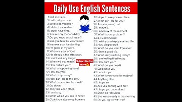 50 sentences learn it for speaking fluently