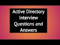 Active Directory Interview Questions and Answers