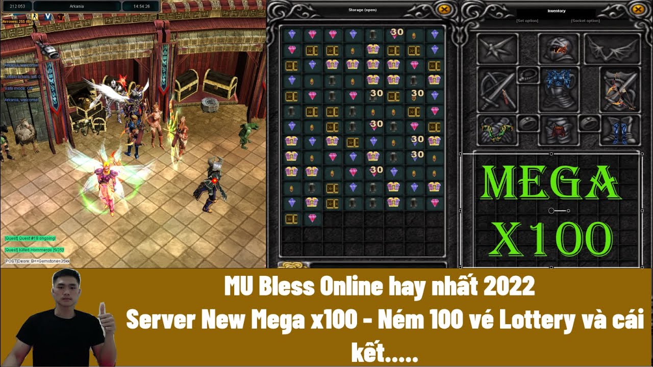 Mu Online Bless Mega X100 - Bỏ ra 2 triệu mua Lottery... - youtube