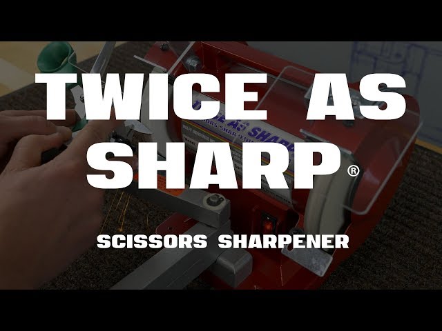 Demonstrating the Twice as Sharp Scissor Sharpener 