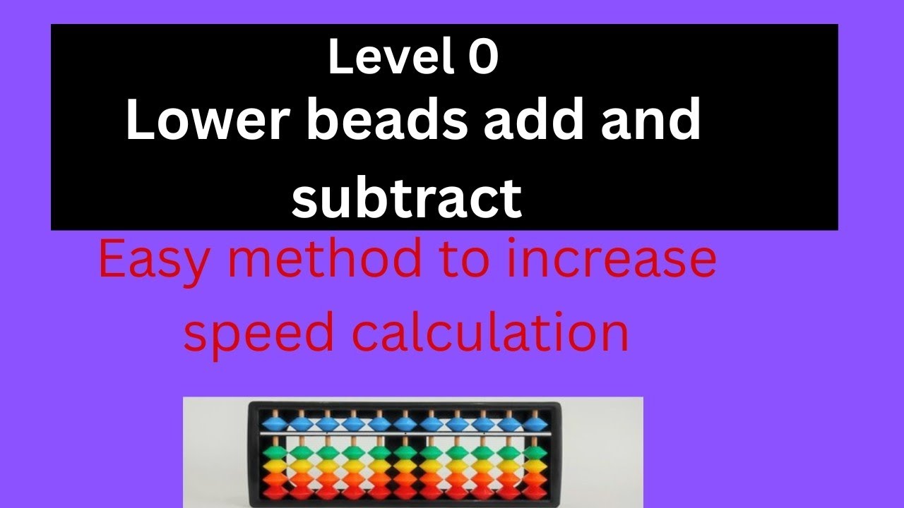 Abacus 0 level , Lower bead add and subtract,method to increase ...