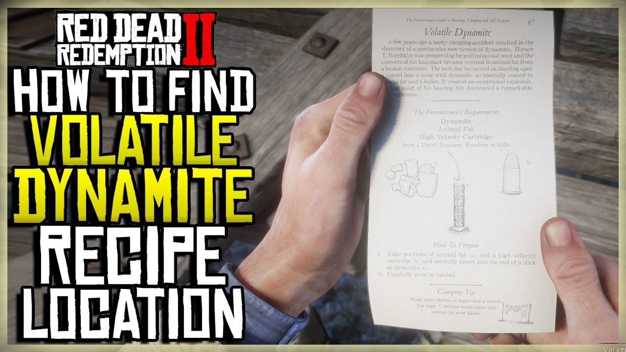 Alfabetisk orden Withered Populær WHERE TO FIND THE VOLATILE DYNAMITE RECIPE - RED DEAD REDEMPTION 2 EXACT  LOCATION - YouTube