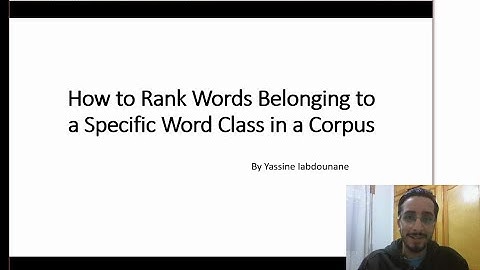 #5 Introduction to Corpus Linguistics - Rank Words that Belong to a Specific Word Class.