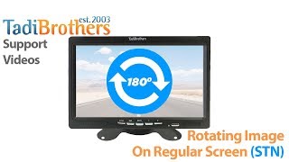 Rotating and reversing a rear view screen for a backup camera