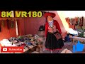 8K VR180 Peru Awanallaqta Tocapo alpaca colouring and weaving | Travel vids with ASMR or Music
