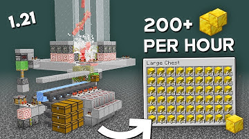 Minecraft Gold Farm With Auto Crafter - Gold Farm Tutorial - 200+ Gold Blocks Per Hour