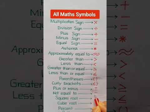 Video: Ano ang mga mathematical signs?