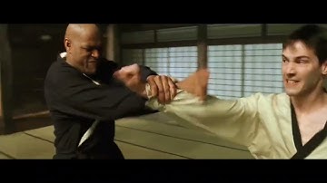 The Matrix. Neo learns KungFu Scene.