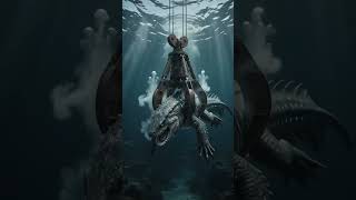The disturbing video of the "giant crocodile" rescued with a mechanical claw. #weirdnature #shorts