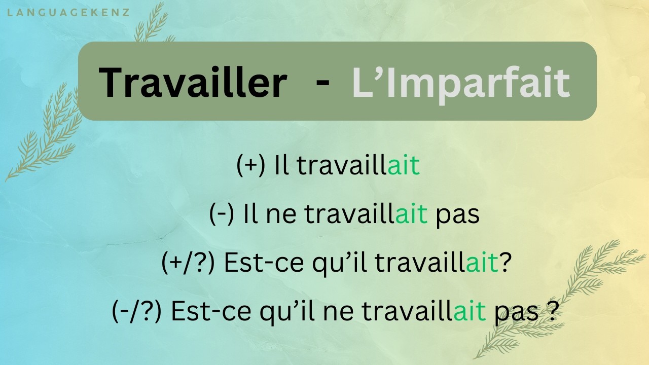 Conjugaison du verbe 'Travailler' à l’imparfait de l’indicatif avec tous les pronoms personnels