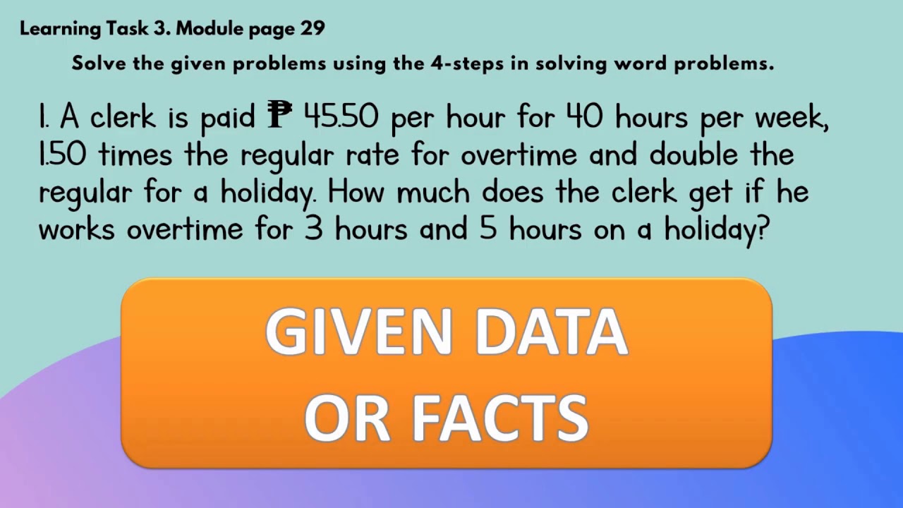 multi step problem solving involving whole numbers and decimals