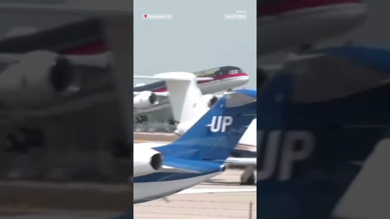 Former President Trump departed #Florida for #New York ahead of his arraignment in Manhattan