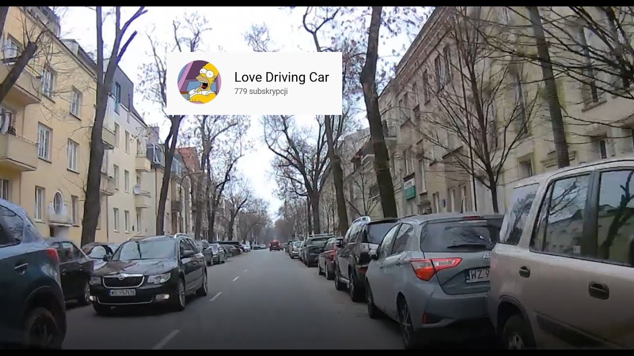 Driving in Warsaw - residential part of Mokotów / Jazda po Warszawie - część mieszkalna Mokotowa