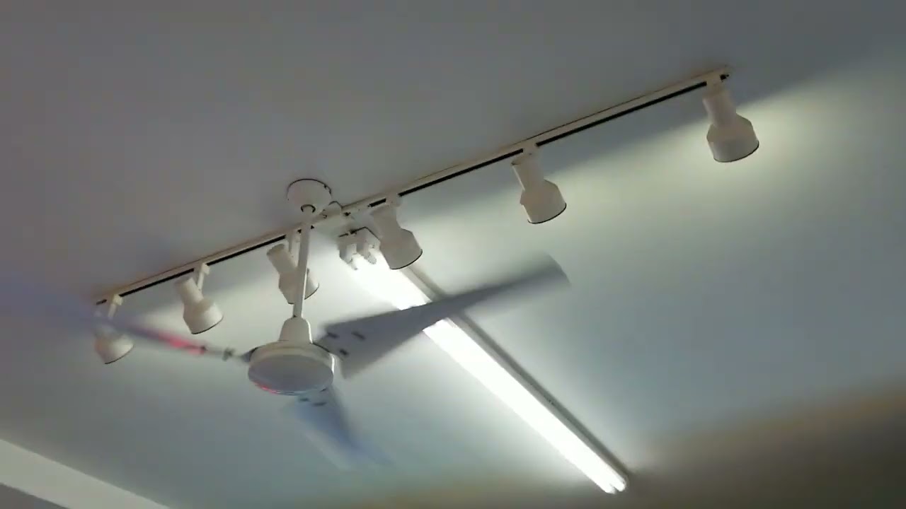 Hampton Bay Industrial ceiling fans in an arcade