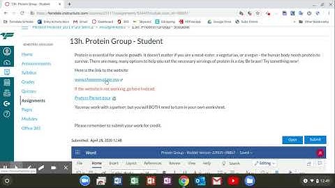 Working on Assignments Using Office 365 in Canvas - Student