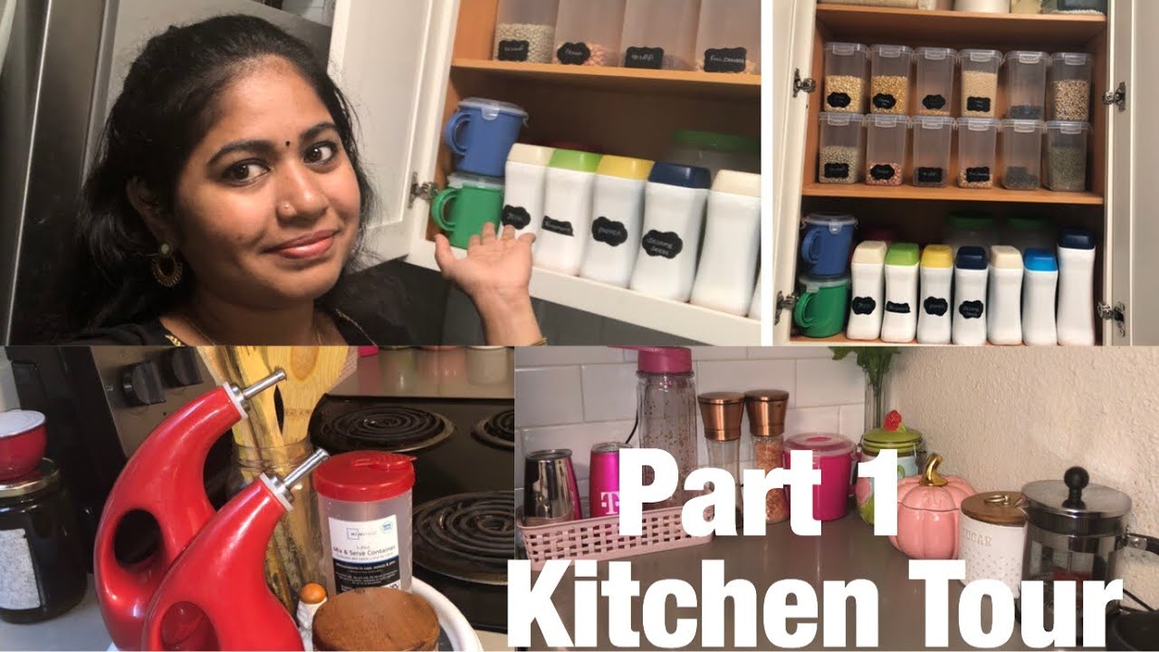 My Kitchen Tour-USA Tamil/Part 1/Budget kitchen organization/Rental ...