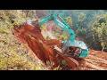 Insane Excavator Skills Building Risky Mountain Road on Steep Cliff | Excavator Planet