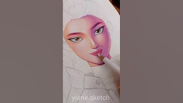 drawing rumi from huntrix kpop demon hunters #shorts #kpopdemonhunters