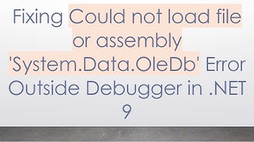 Fixing Could not load file or assembly 