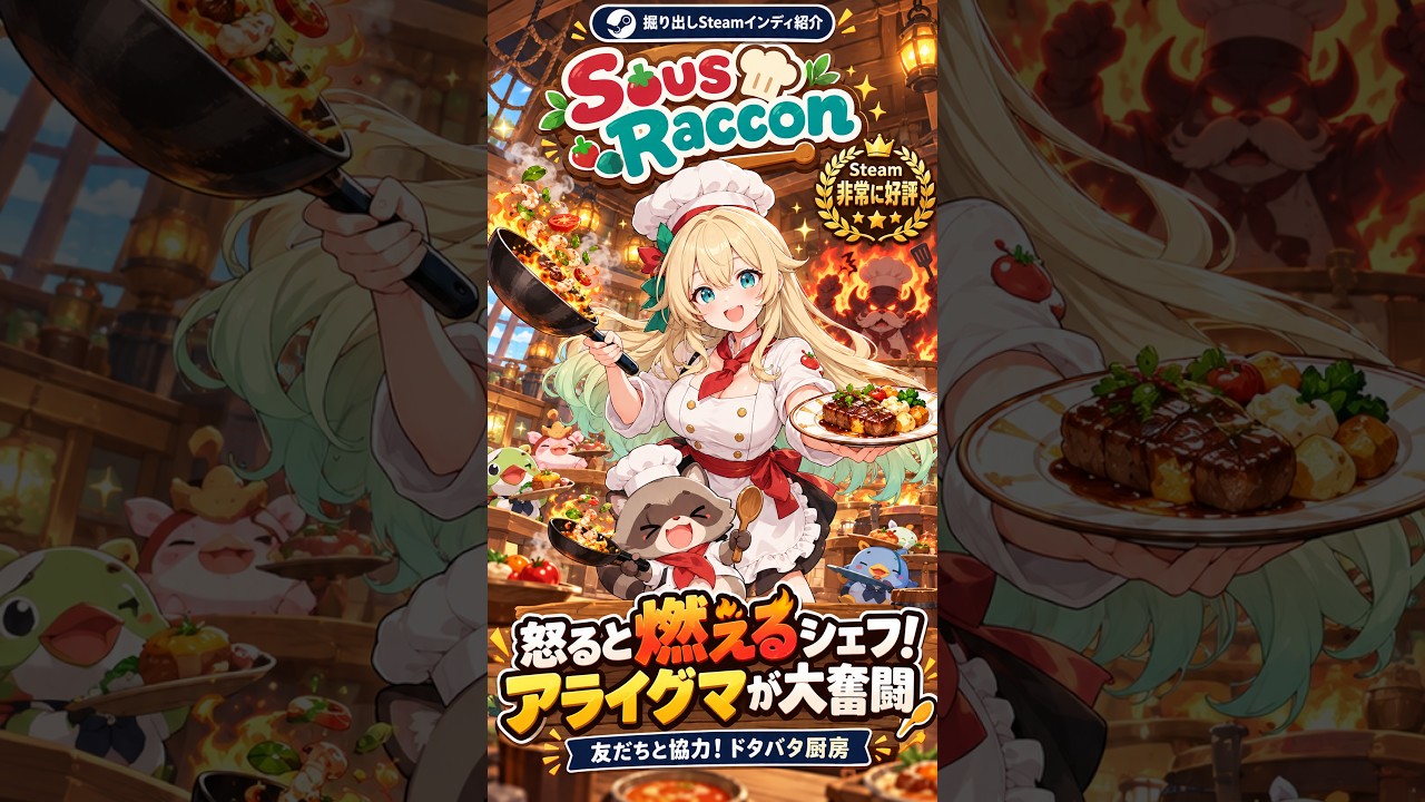 Sous Raccoon｜友だちと回すドタバタ厨房！【掘り出しSteamインディ紹介】 by げーむにゅーす東京
