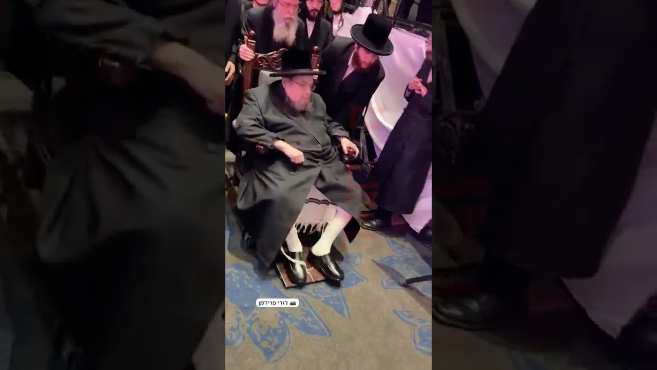 האדמו״ר מבעלזא בכניסה למלון מצודת דוד לקראת השבת ההיסטורית לנגידי החסידות