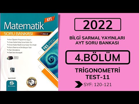 2022 Bilgi Sarmal Matematik AYT Soru Bankası | Trigonometri | Test 11 -- Syf 120-121