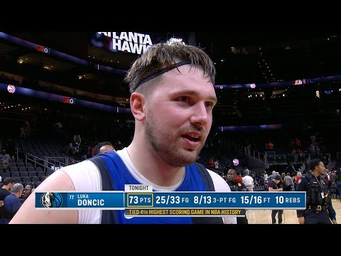 Luka Doncic Reacts to His 73-Point Performance vs. Hawks: 'Glad we got the win'