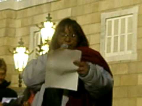 Norma Falconi representante inmigrantes. Manifestación, Que la crisi la paguin els rics! (BCN:29.11.08) sharingbox